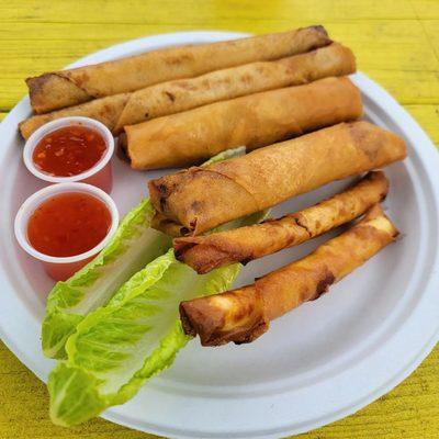 Chicken lumpia, pork lumpia, cream cheese lumpia