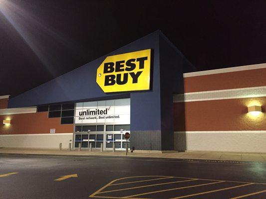 Storefront at night