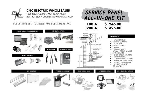 Our supplyhouse is a fully stocked one-stop shop for electrical pros. Check us out in So El Monte. Call for stock check and latest pricing.