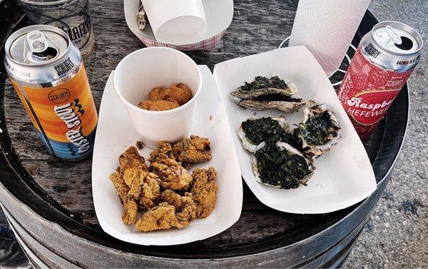 Fried Oysters and Oyster Rockefeller