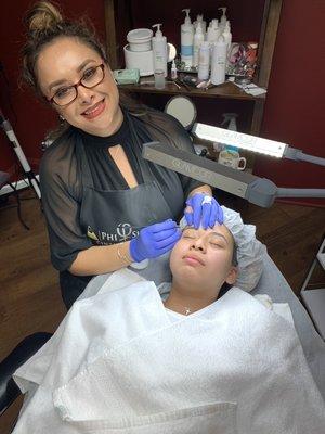 During a Microblading session