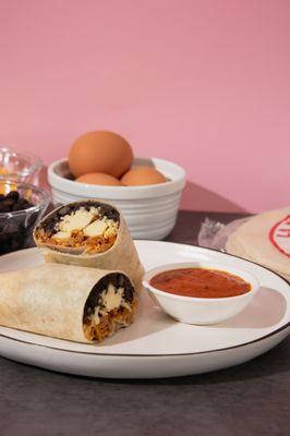 Healthy Turkey Rancheros Breakfast Burrito