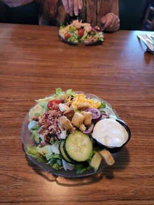 Salad w Blue Cheese dressing.