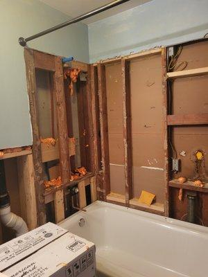 Unfinished bathroom that has been a year.