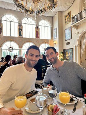 Mimosas, coffee and dessert in the main dining room.