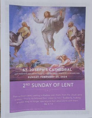 Came from the 5:15 PM #VigilMass - The #2ndSunday of #Lent @sdcathedral.