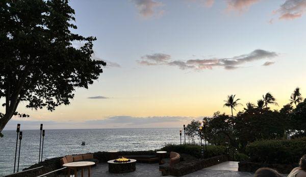 View of the ocean from our table.