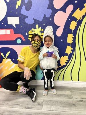 Our daughter with her therapist Amanda during Halloween week :)