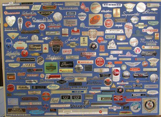 This picture here is part of our collection of furnace emblems. Come in to our office and take a look!