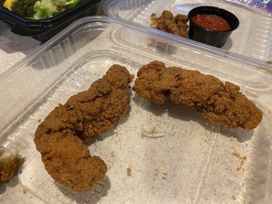 Over fried Chicken tenders