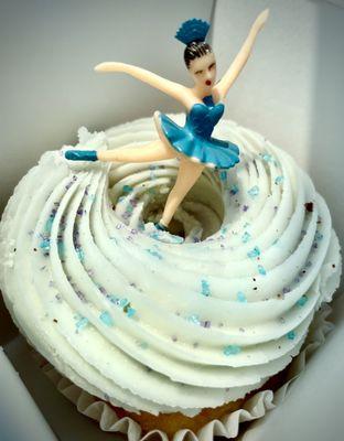 Sugarplum Fairy special Christmas in July cupcake! Fruity confetti cake with lavender buttercream