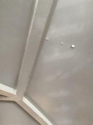 nails coming through ceiling