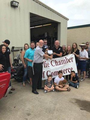 Our Ribbon cutting  with Wylie Chamber