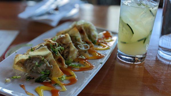 Bison "pot stickers" (fried dumplings)