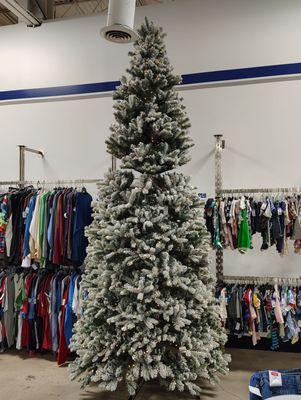 Gorgeous 12 foot lit, flocked Christmas tree! Looks brand new, just $149!