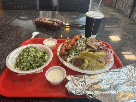 2. Shawarma Platter with tabooli