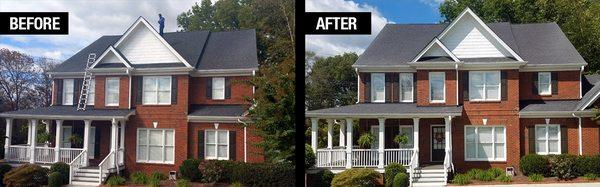 Before and after of the roofs. Amazing work.