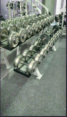 Up to 120 lbs dumbbells