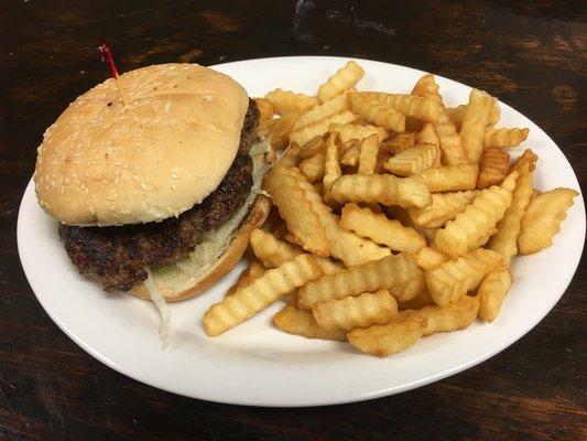 Burger with fries