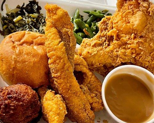 3 piece fried catfish add chicken and add gravy