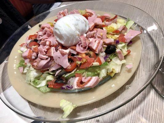 Signature antipasto salad, regular size, chopped.