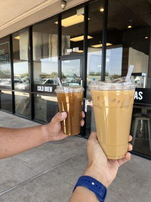 Cold brew and vanilla latte