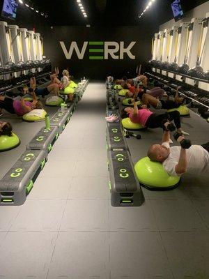 The strength floor challenges you with a variety of workouts & a multitude of equipment that is "yours" for the class!