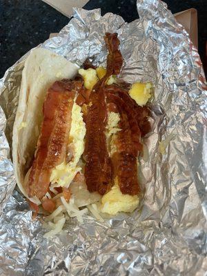 Breakfast Taco with bacon