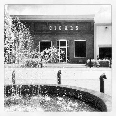 Downtown Hiram overlooking the fountain and Railroad.