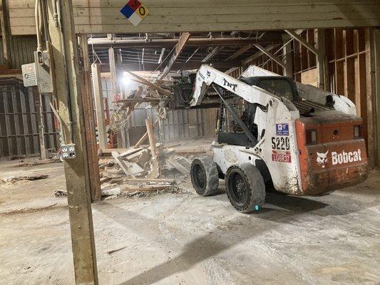 Warehouse interior demolition.