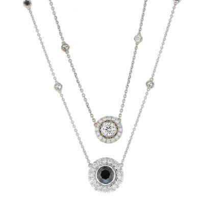 Handcrafted halo style diamond necklaces