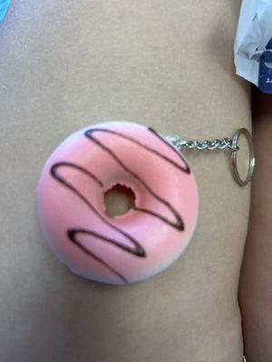 cute pink donut chocolate drip squishy!