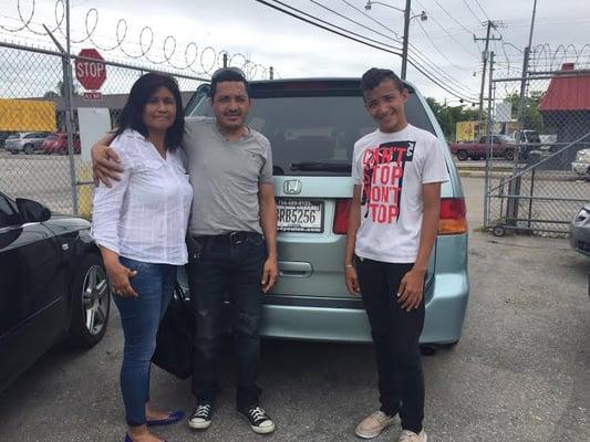 Happy Family going out with a Mini Van