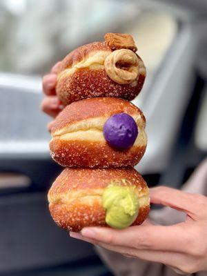 Biscoff, Ube and Matcha filled donuts!!!