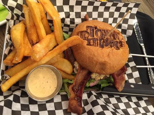 Blue Burger was delish! Look at that bun!