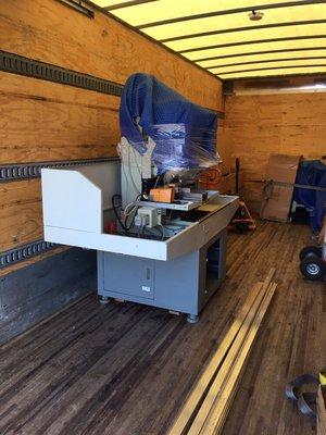 This is 2000lb CNC getting prepped for relocation.