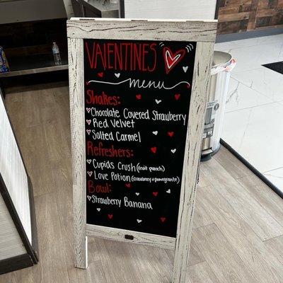 Valentine's Day Menu