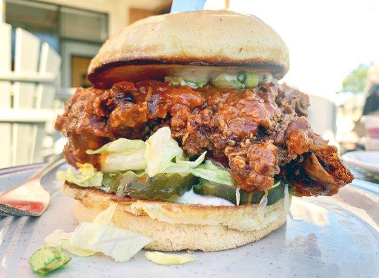 Hot Chicken Thigh Sandwich