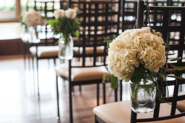 Down the aisle flowers