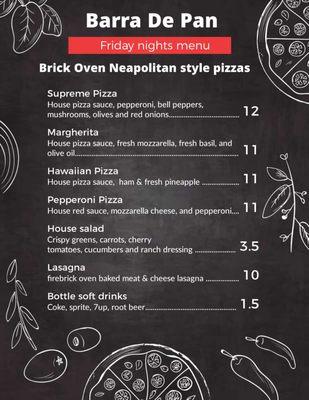 Pizza nights menu. Preorder vía foodnome.com/barra-de-pan