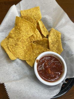 Warm chips and salsa