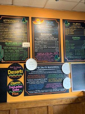 Menu board