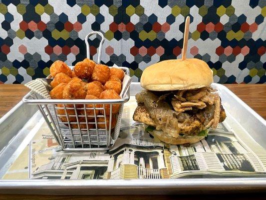 Jenn's Chicken Sandwich with Sweet Potato Tots