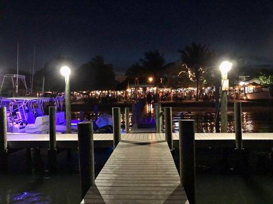 Looking back from the dock