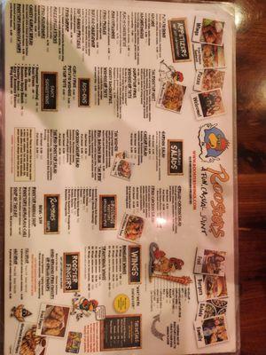 Back side of the menu