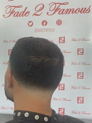 Low skin taper. Natural back fade out bold