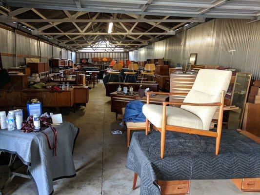 Warehouse of mid century Furniture