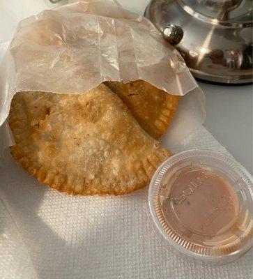 Beef empanada and chicken empanada