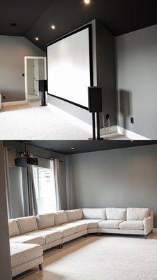 Upstairs movie room