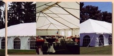 Century Mate Tent A heavy duty center pole supported design, with wooden side poles. Defined with graceful peaks that off...